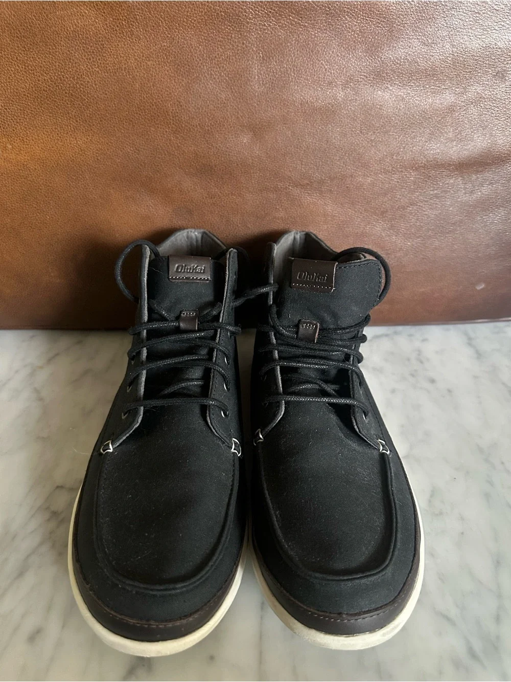 OluKai Nalukai Kapa Mid Boots Men’s Size 10 Black Textile Casual Chukka Shoes